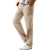Men Cargo Pants 2019 Summer Men's Casual Slim Strandhosen Linen Hose Pant Solid Trousers Trousers Solid Breathable Pants Plus SizeZ0306