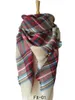 Wholesale- Women Fashion Blanket Scarf Tartan Winter Scarf Wrap Shawl Plaid Cozy Checked Pashmina Cashmere Scarf Acrylic Basic Shawls