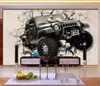 Custom Photo Wallpaper 3d3D Three-Dimensional Broken Wall Out Of The Car Living Room Bedroom Background Wall Decoration Wallpaper