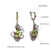 Fashion- design Beautiful Dangle Earrings Olivine Zirconia Stones Flower Jewellery Fashion Jewelry Women's Drop earring