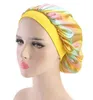 58 CM Effen Kleur Lange Haarverzorging Vrouwen Satijn Bonnet Cap Nacht Slaap Hoed Zijde Hoofd Wrap Aanpassen Douchekappen