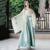 Hanfu – Costume de danse brodé vert pour femmes, tenue de scène traditionnelle, robe folklorique, tenue de Festival Oriental, DC1846, nouvelle collection