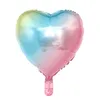 18 "Folie ballonggradient Färgfolie Ballong Rainbow Love Form Ballonger Fem-spetsig Star Round Aluminium Ballonger Bröllopsfest dekoration