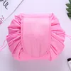 Kvinnor Cometisk väska Stor kapacitet Sdrawstring Make Up Bag Travel Pouch Kvinnor Sundries Storage Väskor utan logotyp Korea Trend 10 färger