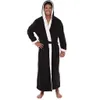 Fashion-Men Bathrobe Men Winter Lengthed Plush Shawl Bath Robe Home Clothes Long Sleeved Robe Coat Badjas #35320V
