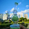 Unique Bongs Showerhead Perc Glass Bong Ball Water Pipes Green Dab Rigs Thick Oil Rigs Small Glass Bong XL-1971