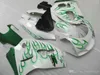 ZXMotor Fairing Kit voor Suzuki GSXR600 GSXR750 SRAD 1996-2000 Groene vlammen in White GSXR 600 750 96 97 98 99 00 FACKINGS GH45