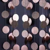 Rose Gold Glitter Circle Dot Garland Paper Banner висячие Фон Рождество День Рождения Свадебные украшения Душ