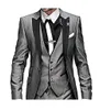 (Jacket + colete + calça) 2019 personalizado vermelho Slim Fit um botão homens ternos para casamento Notch lapela Men Suits padrinhos melhor homem do smoking de 3 peças