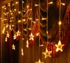 3.5X0.65M 96 LED Snowball Star Edelweiss Luci per tende per tende Festa di nozze di Natale Decorazione da giardino per feste US / EU / AU / UK Plug