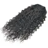 Capelli umani con coda di cavallo con coulisse Clip ondulata bagnata con coda di cavallo ondulata alta e lunga in 140 g di nave libera