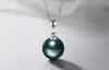 Skickat silvercertifikat! 100% 925 Solid Silver Natural Pearl Pendant Halsband Bröllop Smycken Gift för Kvinnor KPN07