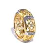 중공 꽃 2 톤 다이아몬드 반지 약혼 반지를위한 여성 패션 보석 선물