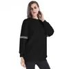 Moda- Nuovo incantesimo cucitura a colori harajuku con cappuccio con cappuccio pilota in pile sciolte percorsi femminile per le tute per il collo rotondo casual felpa 2xl 2xl