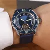 خمسون Fathoms 50 Fathoms 5025-3630-52A Tourbillon التلقائية الأسود الهاتفي الرجال ووتش جلدية الشريط السيراميك الحافة الرياضة الساعات Hello_watch