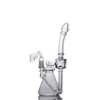 Hosahs Bägare Bong Recycler Oil Rigs Tobacco Smoke Pipe Burner Curved Filter Pipes Reclaim Catcher Water Bongs med 14mm S68