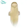 Brasiliansk Virgin Hair Silky Straight # 613 Blond Full Lace Wig med Baby Hairs Honey Blonde Pre Plucked Human Hair Lace Front Wigs