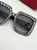 Wholesale-new Designer 0148 Mosaic Diamonds Design Fashion Sunglasses for Women Large Square Frame Small Legs Sun Glasses