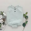 Baby Rompers Infant Boys Girls Triangle Jumpsuits Newborn Summer Solid Sleeveless Bodysuit Boutique Cotton Linen Oneise Playsuits PY439