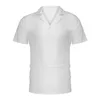 Mens Summer Casual Shirt Vintage Pure Color Linen Short Sleeve Male Shirts Breathable Mens' Dress Shirts Camisa Masculina Blouse