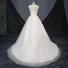 2022 Principessa Abiti da sposa bianchi Abito Sheer Jewel Neck Applique in pizzo Backless Tulle A-Line Abiti da sposa da sposa Plus Size Custom Made