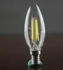 Edison Filament Dimmable LED مصباح شمعة 2W 4W 6W E14 E12 LED Light Light E12 E14 E27 Candle Light 110V 220V