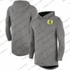 Heren NCAA Ohio State Buckeyes 2019 Sideline prestatietop met lange mouwen en capuchon Zwart Grijs Rood Maat S-3XL