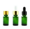 10ml Cobalt Green Glass Bottles for Essential Oils 1/3Oz Refillable Empty Bottle with Orifice Reducer Dropper and Cap DIY Tool & Accessories