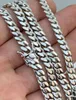 Miami Cuban Link Stainless Steel Chain Real Solid 925 Silver ITALY Heavy 6mm 24 Box Lock226V