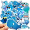 49pcs / set oceano azul marinhos dos desenhos animados Animais Tubarão Doodle Adesivos Para Laptop TV Frigorífico Waterproof Decal bicicleta Toy For Kids