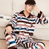 2019 pijamas de invierno para hombres traje de dormir de franela gruesa 2 piezas pijama Homme ropa de casa informal cálida Pijama Hombre T190907