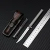 Tacitcal Zakmes Magic Pen M390 Staal TC4 Titanium Legering Handvat Outdoor Zelfverdediging Zakmessen Met Lederen Schede
