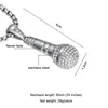 ヒップホップゴールドカラーチタンステンレススチール製の氷アウトブリンズ音楽ステレオスコープマイクネペンダントネックレス男性ジュエリー