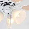 Einfacher LED Deckenventilator Licht Ventilator Pendelleuchte Esszimmer Wohnzimmer Schlafzimmer E27 Licht kreativ Retro Fan-Lampe