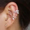 Vente chaude Style coréen torsadé plaqué zircone cubique pas d'oreille percée manchette Helix oreille clip Cartilage boucle d'oreille pour femmes filles cadeau