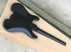 Zwarte body headless elektrische gitaar met speciale brug, palewood -toets, SSH pickups, kan worden aangepast