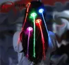 LED Flash Braid Women Colorful Luminous Hair Clips Barrette Fiber Hairpin Light Up Party Bar Night Xmas Toys Decor WY091