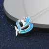 Zeeleven sieraden hoogwaardige brand opaal dolfijn hanger real 925 sterling zilveren dames ketting voor cadeau6517014