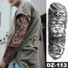 Große Armmanschette Tattoo Löwe Krone König Rose Wasserdicht Temporäre Tätowierung Aufkleber Wilder Wolf Tiger Männer Voller Schädel Totem Tatto T190711