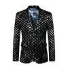 2019 Fashion Men Pattern Dance Blazer Coats Slim Fit Business Business Stage STAME Vestes Vestes Formal poitrine simple M-6 XL242K