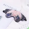 3D maski snu śmieszne kreskówka oko maska ​​cute zwierząt drukuj kot cieni okładki podróż relaks pomocy opaski opaski spanie maskę rra2367