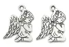 100 pièces/lot Antique argent plaqué ailes d'ange fée pendentif à breloque Bracelets collier fabrication de bijoux artisanat bricolage 23x17mm