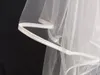 New Wedding Accessories White/Ivory Fashion Ribbon Edge Short Two Layer Bridal Veil With Comb High Quality Free Shipping