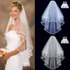 Bridal Veils simple short tulle wedding veils two layer with comb white ivory bridal veil bride marriage wedding accessories8809695