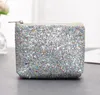 DHL100PCS Sequin Coin Purses Women Canvas Bright Printing Zipper Short Min Wallet