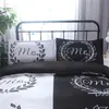 Blackwhite il suo lato la sua biancheria da letto laterale set letto matrimoniale letto matrimoniale 3pcs lenzuola biancheria coppia coppia copripiumino