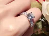 Vecalon Vintage Promise Ring 925 Sterling Silver Diamond CZ Engagement Bröllop Band Ringar för Kvinnor Bröllop Finger Smycken Gift