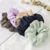 11 cores Mulheres Meninas Cor Sólida Chiffon Pano Anel Elástico Laços de Cabelo Acessórios Rabo de Cavalo Titular Hairbands Banda de Borracha Scrunchies