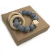 Baby Teether Nursing Bracelet Food Grade Silicone Beads Wood Rings Teether Natural Safe Organic Infant Bangle Teether Toy2320891