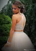 2019 Dwa Kawałki Krótki Sukienka Homecoming Sukienka A-Line Frezowanie Crystal Top Sweet 15 Graduation Cocktail Party Dress Plus Size Custom